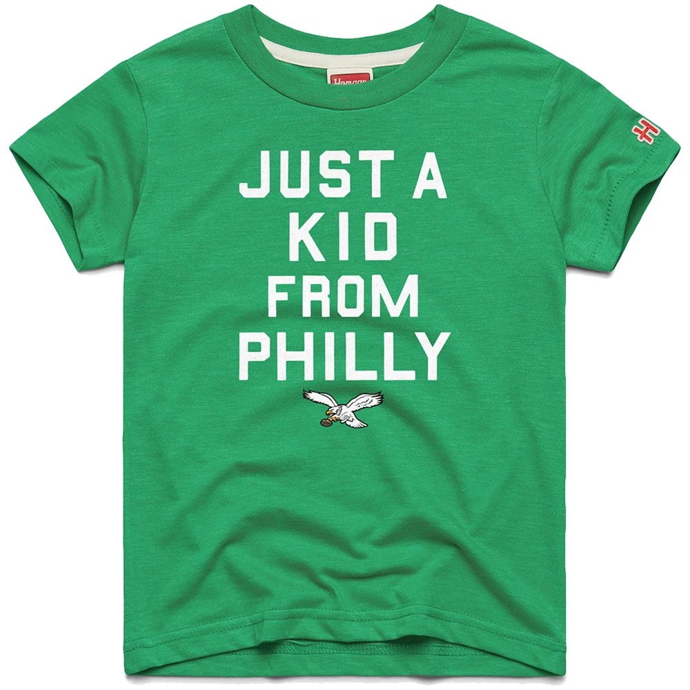 Youth Homage  Kelly Green Philadelphia Eagles Just a Kid Tri-Blend T-Shirt