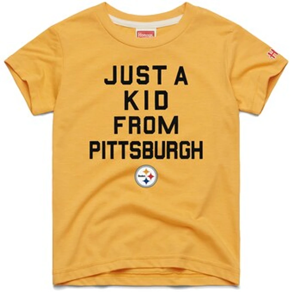 Youth Homage  Gold Pittsburgh Steelers Just a Kid Tri-Blend T-Shirt