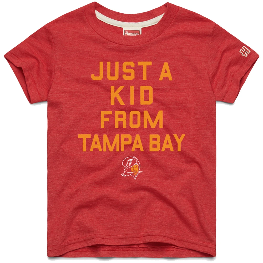 Youth Homage  Red Tampa Bay Buccaneers Just a Kid Tri-Blend T-Shirt