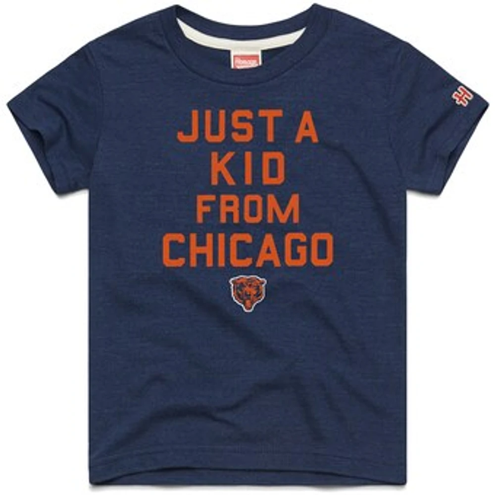 Youth Homage  Navy Chicago Bears Just a Kid Tri-Blend T-Shirt