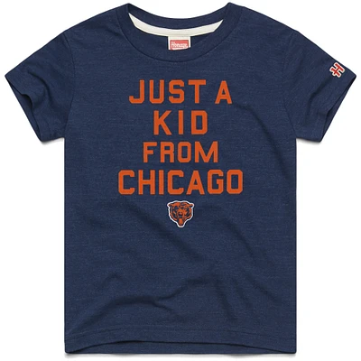 Youth Homage  Navy Chicago Bears Just a Kid Tri-Blend T-Shirt