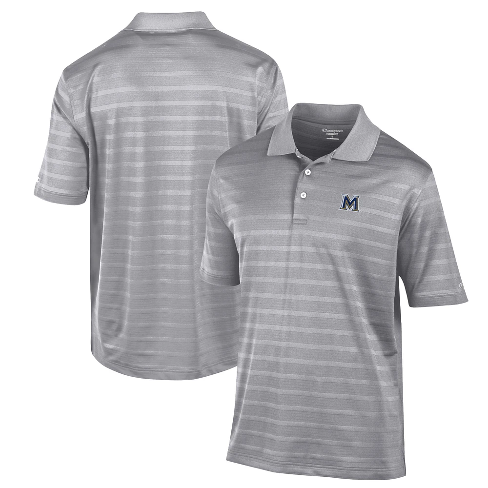 Men's Champion Gray Mount St. Mary's Mountaineers Textured Solid Polo
