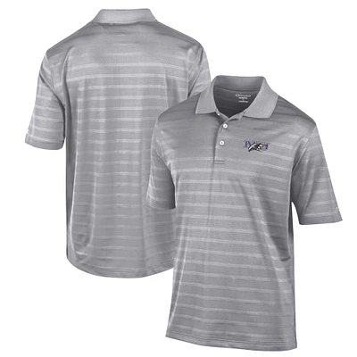 Men's Champion Gray Niagara Purple Eagles Textured Solid Polo