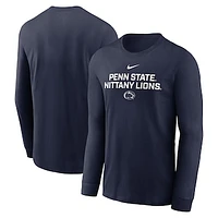 Men's Nike Navy Penn State Nittany Lions 2025 Sideline Performance Long Sleeve T-Shirt