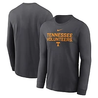 Men's Nike Anthracite Tennessee Volunteers 2025 Sideline Performance Long Sleeve T-Shirt