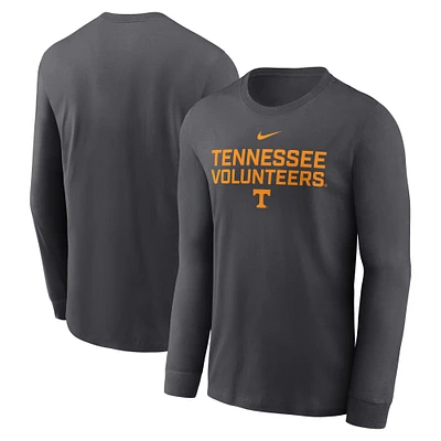 Men's Nike Anthracite Tennessee Volunteers 2025 Sideline Performance Long Sleeve T-Shirt