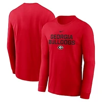 Men's Nike Red Georgia Bulldogs 2025 Sideline Performance Long Sleeve T-Shirt