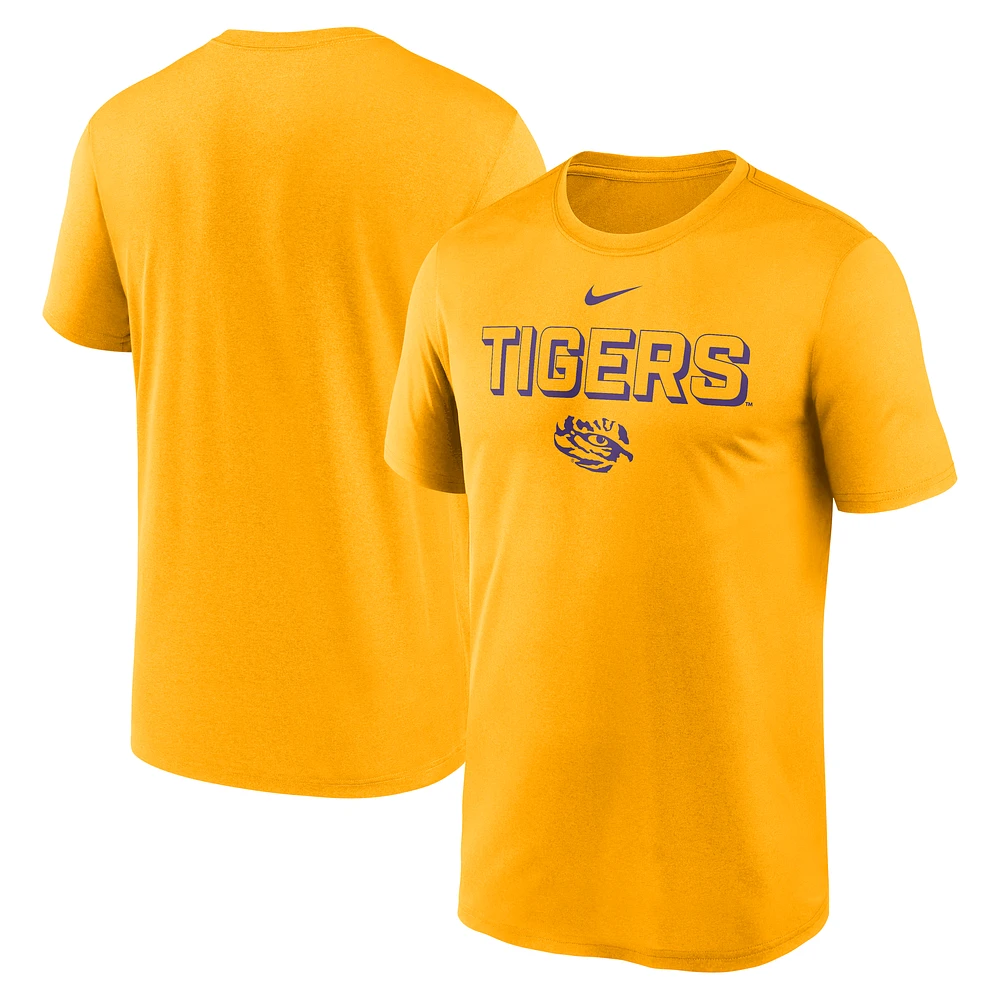 Men's Nike Gold LSU Tigers 2025 Sideline Legend Performance T-Shirt