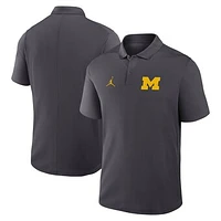 Men's Jordan Brand Anthracite Michigan Wolverines Primetime Victory Primary Logo Performance Polo