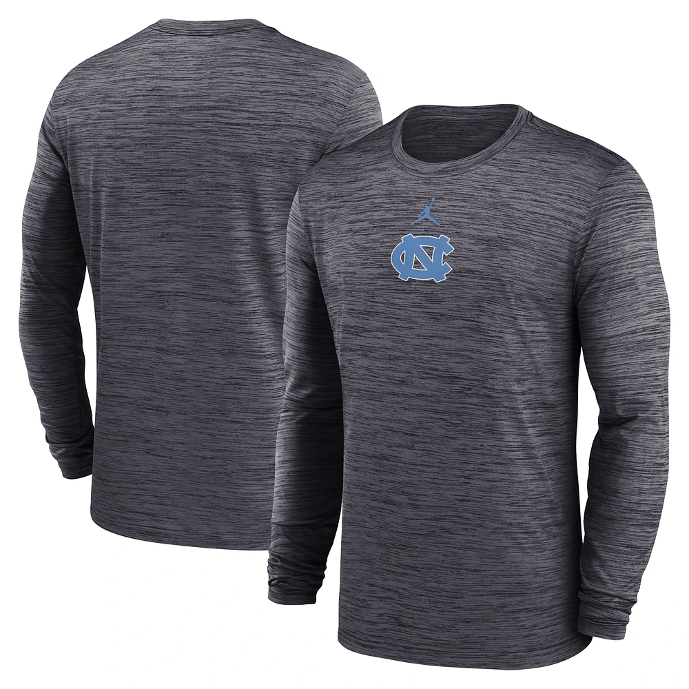 Men's Jordan Brand North Carolina Tar Heels 2025 Sideline Velocity Performance Long Sleeve T-Shirt
