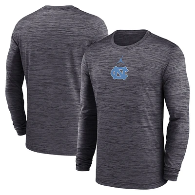Men's Jordan Brand North Carolina Tar Heels 2025 Sideline Velocity Performance Long Sleeve T-Shirt