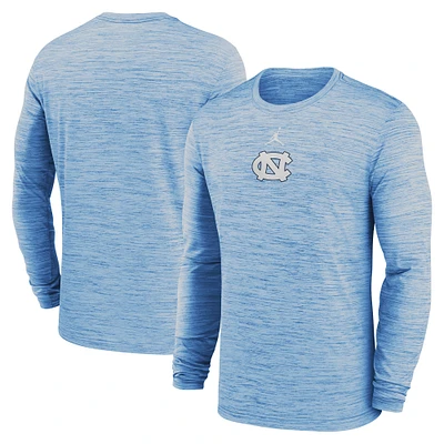 Men's Jordan Brand Carolina Blue North Tar Heels 2025 Sideline Velocity Performance Long Sleeve T-Shirt