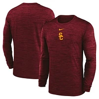 Men's Nike Cardinal USC Trojans 2025 Sideline Velocity Performance Long Sleeve T-Shirt