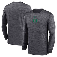 Men's Nike Black Oregon Ducks 2025 Sideline Velocity Performance Long Sleeve T-Shirt