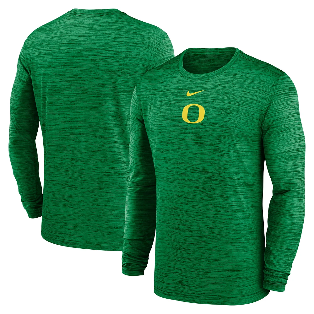 Men's Nike Green Oregon Ducks 2025 Sideline Velocity Performance Long Sleeve T-Shirt