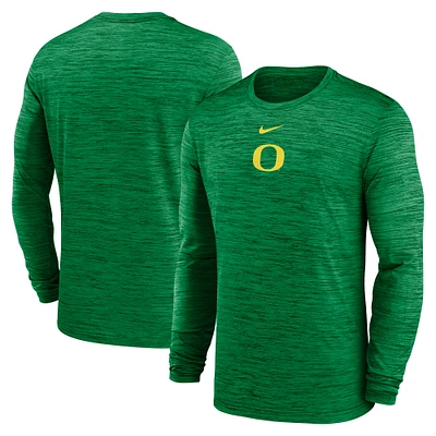 Men's Nike Green Oregon Ducks 2025 Sideline Velocity Performance Long Sleeve T-Shirt
