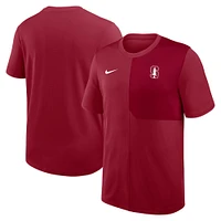 Men's Nike Cardinal Stanford 2025 Sideline UV Performance Coach T-Shirt
