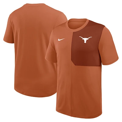 Men's Nike Texas Orange Longhorns 2025 Sideline UV Performance Coach T-Shirt