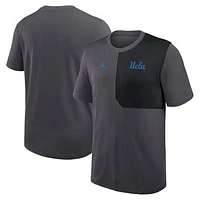 Men's Jordan Brand Anthracite UCLA Bruins 2025 Sideline UV Performance Coach T-Shirt