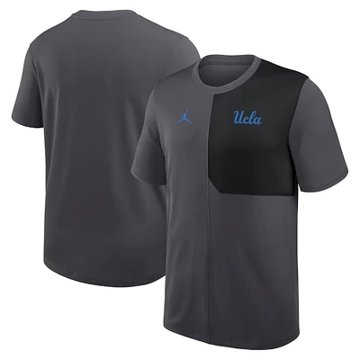 Men's Jordan Brand Anthracite UCLA Bruins 2025 Sideline UV Performance Coach T-Shirt