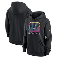 Women's Nike  Black Cincinnati Bengals 2024 NFL Crucial Catch Club Pullover Hoodie