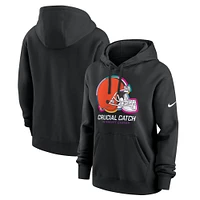 Women's Nike  Black Cleveland Browns 2024 NFL Crucial Catch Club Pullover Hoodie