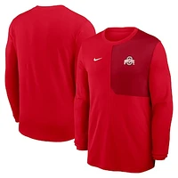 Men's Nike Scarlet Ohio State Buckeyes 2025 Sideline Coach UV Performance Long Sleeve T-Shirt