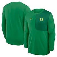 Men's Nike Green Oregon Ducks 2025 Sideline Coach UV Performance Long Sleeve T-Shirt