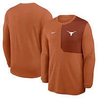 Men's Nike Texas Orange Longhorns 2025 Sideline Coach UV Performance Long Sleeve T-Shirt