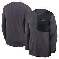 Men's Jordan Brand Anthracite UCLA Bruins 2025 Sideline Coach UV Performance Long Sleeve T-Shirt