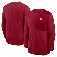Men's Nike Cardinal USC Trojans 2025 Sideline Coach UV Performance Long Sleeve T-Shirt