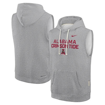 Men's Nike Heather Gray Alabama Crimson Tide 2025 Sideline Performance Sleeveless Pullover Hoodie