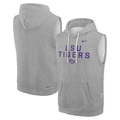 Men's Nike Heather Gray LSU Tigers 2025 Sideline Performance Sleeveless Pullover Hoodie