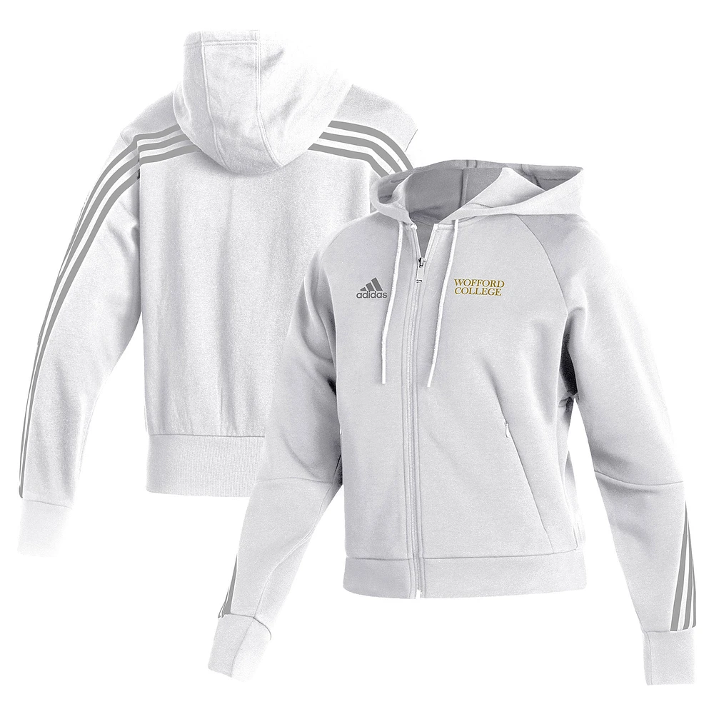 Women's adidas White Wofford Terriers Fashion Full-Zip Hoodie