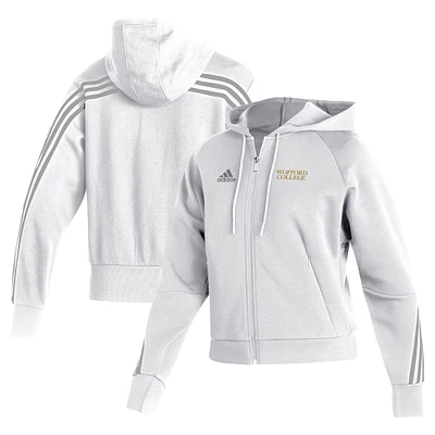 Women's adidas  White Wofford Terriers Fashion Full-Zip Hoodie