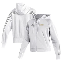 Women's adidas  White Wofford Terriers Fashion Full-Zip Hoodie