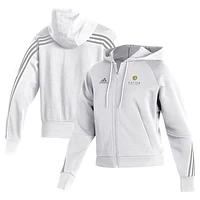 Women's adidas  White Xavier University of Louisiana Gold Rush Fashion Full-Zip Hoodie