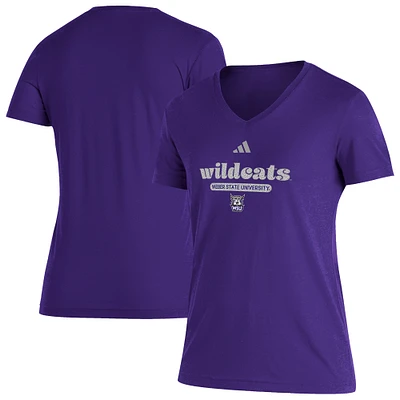 Women's adidas  Purple Weber State Wildcats Blend V-Neck T-Shirt