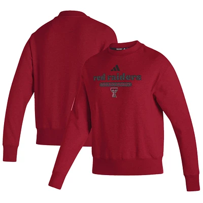 Women's adidas Red Texas Tech Raiders Vintage Pullover Sweatshirt