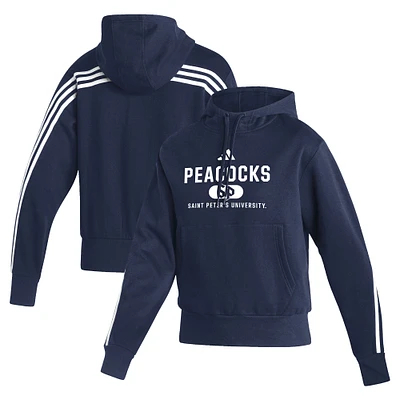 Women's adidas  Navy Saint Peter's Peacocks Fashion Pullover Hoodie