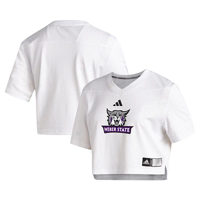 Women's adidas White Weber State Wildcats Crop Jersey