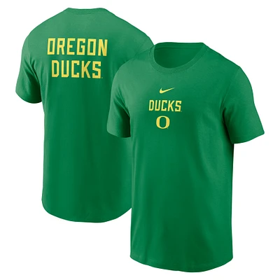 Men's Nike Green Oregon Ducks 2-Hit Stacked T-Shirt