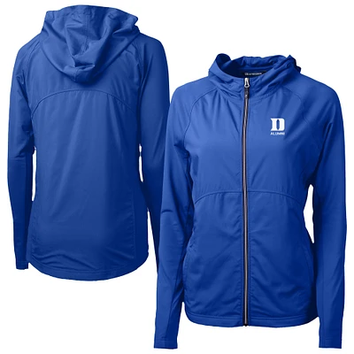 Women's Cutter & Buck  Blue Duke Devils Adapt Eco Knit Hybrid Recycled Full-Zip Jacket