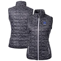 Women's Cutter & Buck  Black Duke Blue Devils Alumni Rainier PrimaLoft® Eco Insulated Full-Zip Printed Puffer Vest