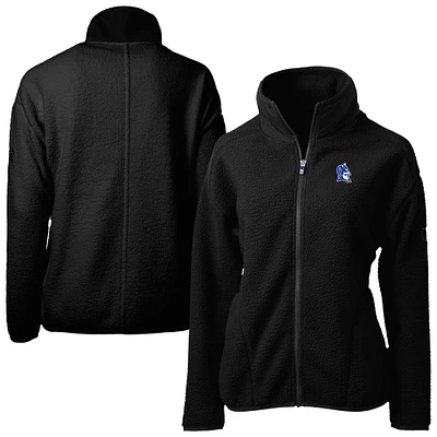 Women's Cutter & Buck  Black Duke Blue Devils Cascade Eco Fleece Full-Zip Jacket