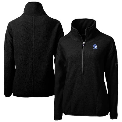 Women's Cutter & Buck  Black Duke Blue Devils Cascade Eco Sherpa Fleece Half-Zip Jacket