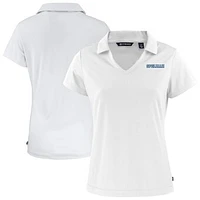Women's Cutter & Buck White Spelman College Jaguars Daybreak Eco Recycled V-Neck Polo