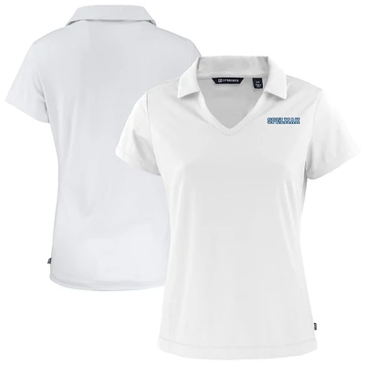 Women's Cutter & Buck White Spelman College Jaguars Daybreak Eco Recycled V-Neck Polo