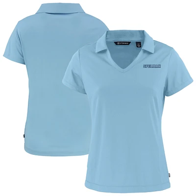 Women's Cutter & Buck Light Blue Spelman College Jaguars Daybreak Eco Recycled V-Neck Polo