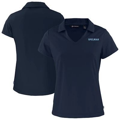 Women's Cutter & Buck Navy Spelman College Jaguars Daybreak Eco Recycled V-Neck Polo